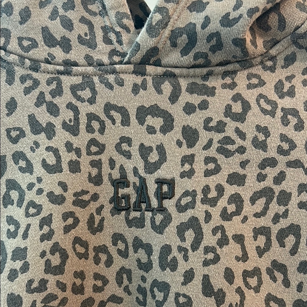 GAP Kids Girls Leopard Print Hoodie Size: 12 - Picture 3 of 6